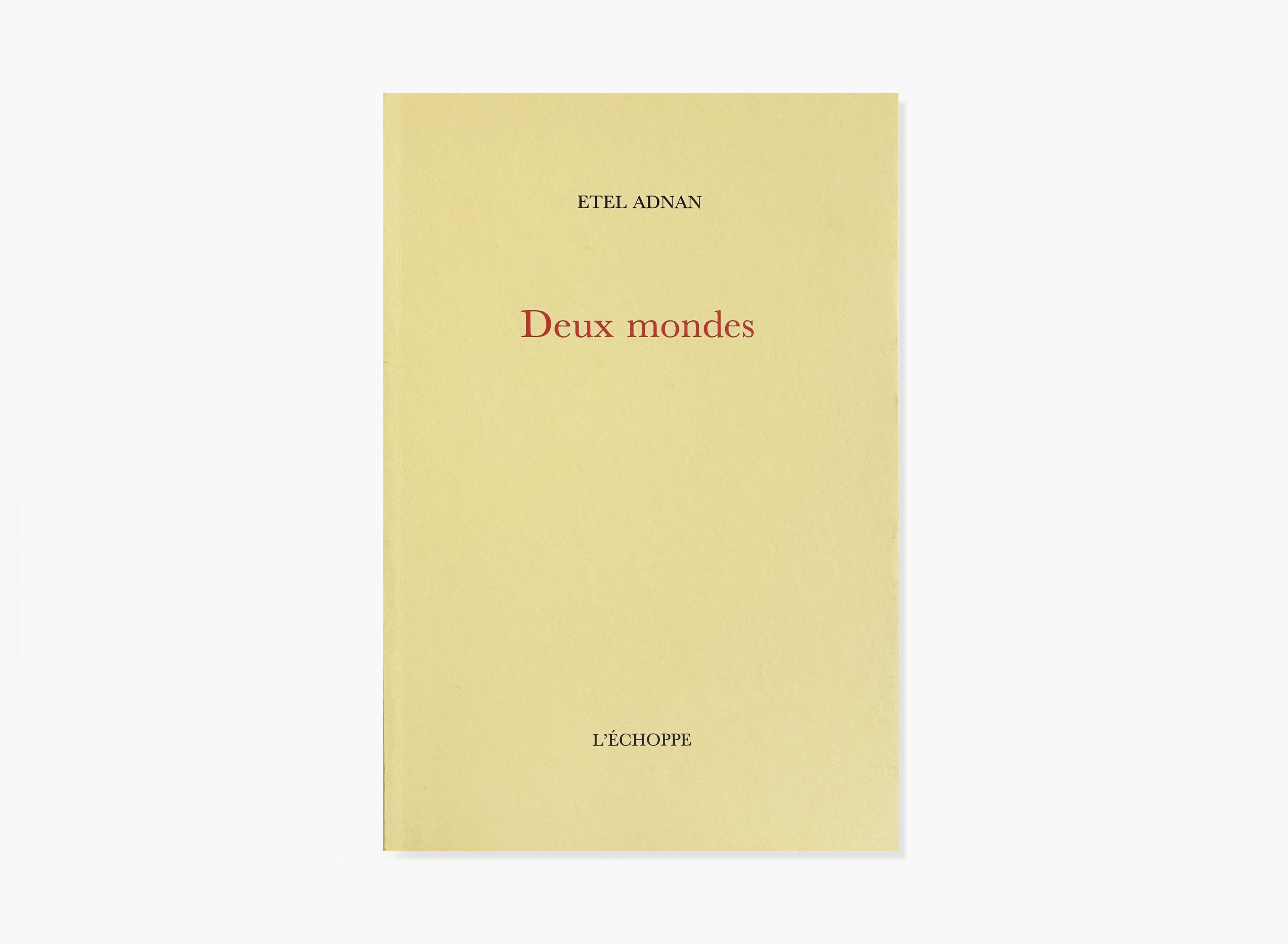 livre Deux mondes Etel Adnan